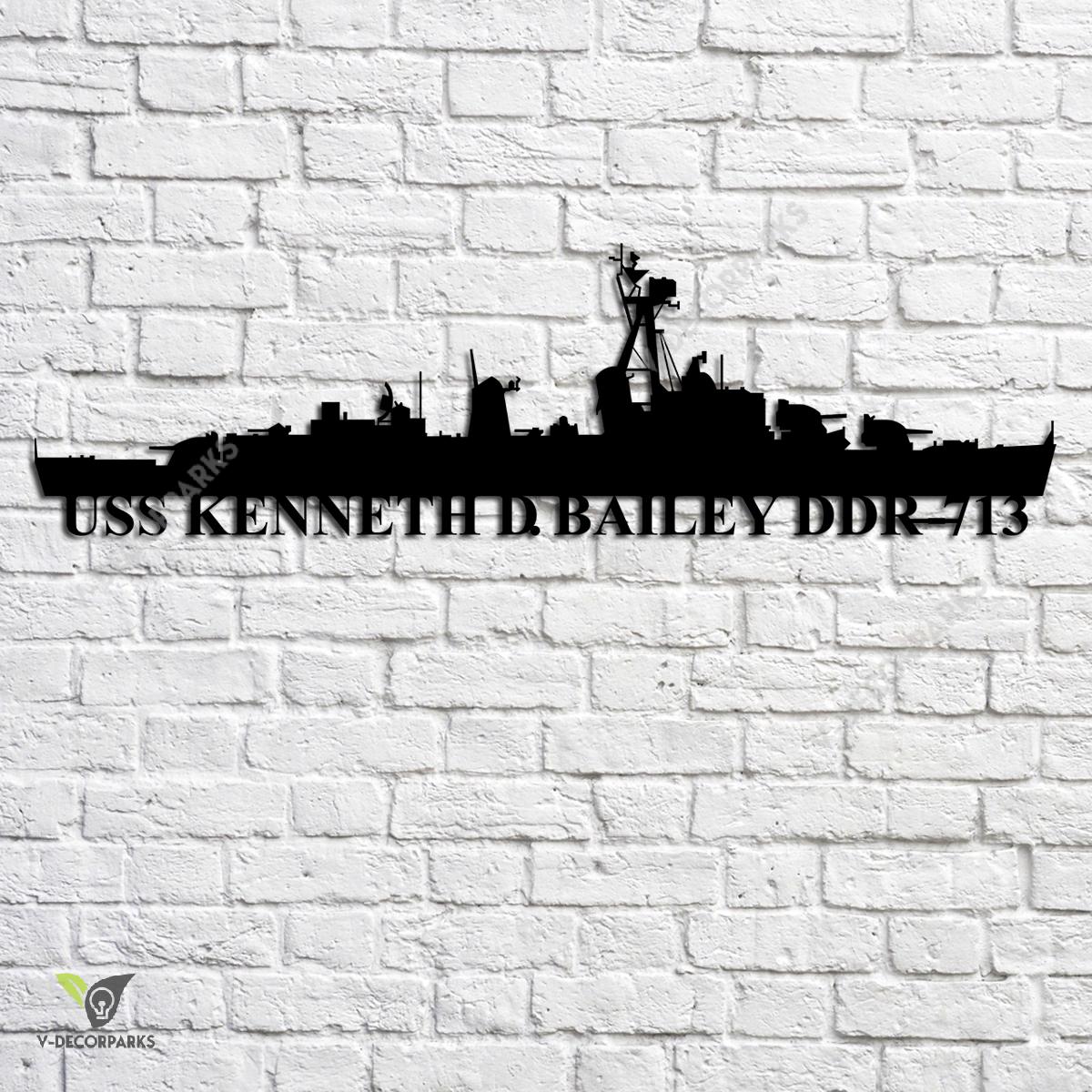 Uss Kenneth D Bailey Ddr Navy Ship Metal Art Navy Ships