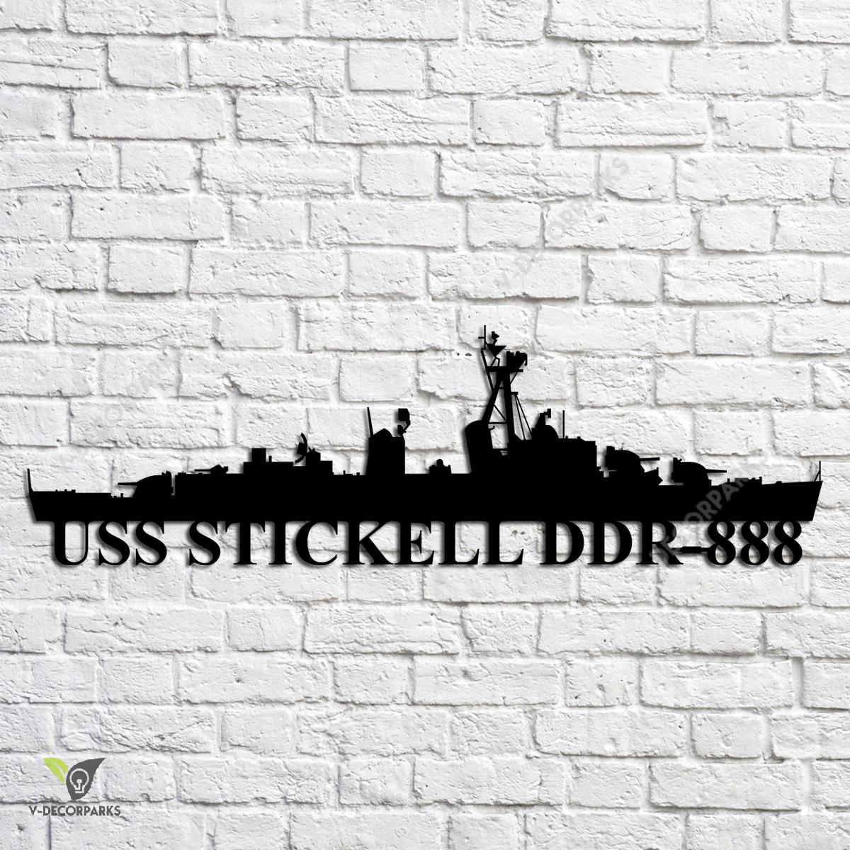 Uss Stickell Ddr Navy Ship Metal Art Navy Ships Silhouette Metal