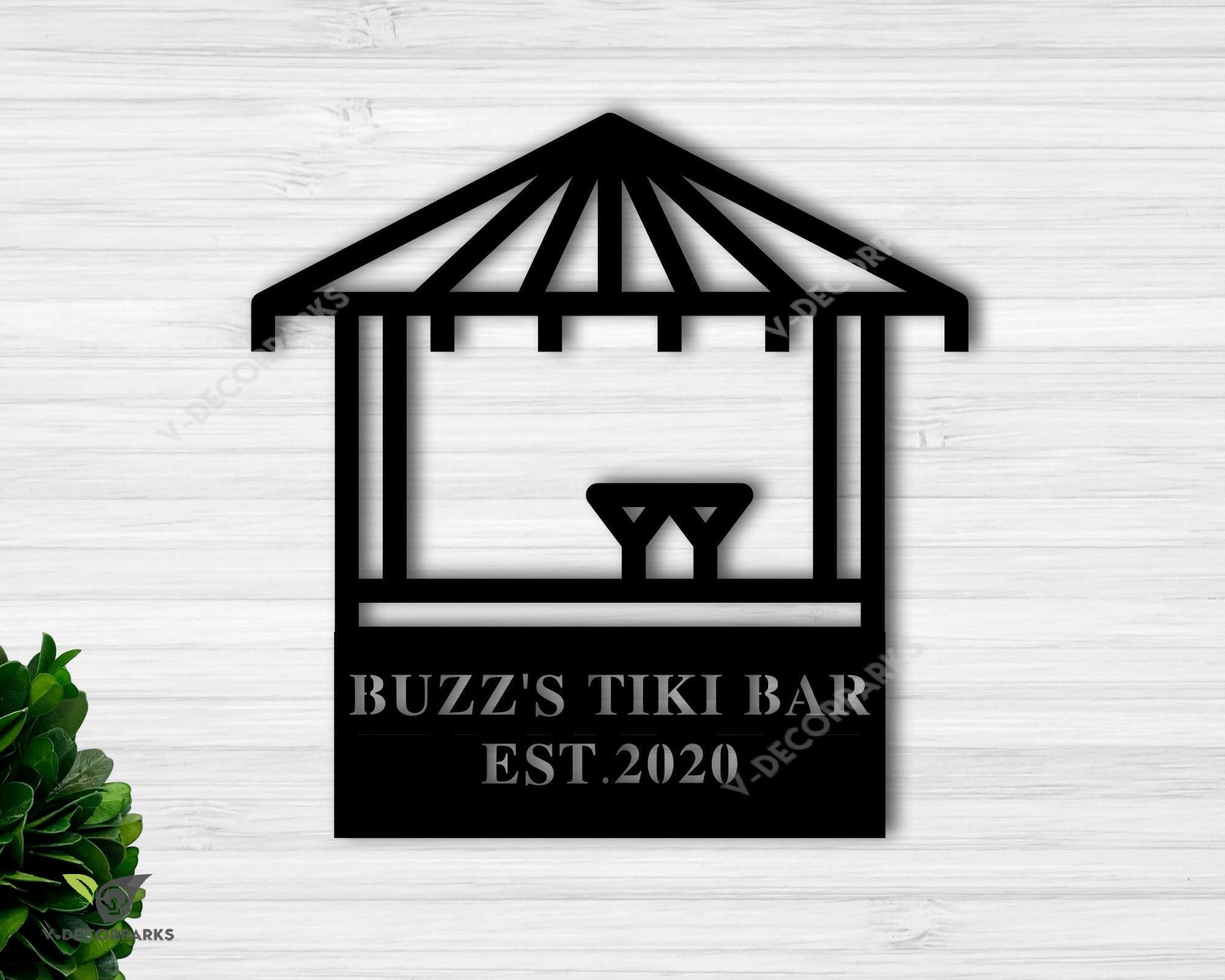 Personalized Metal Bar Sign Beach Bar Sign Pool Decor Custom Metal