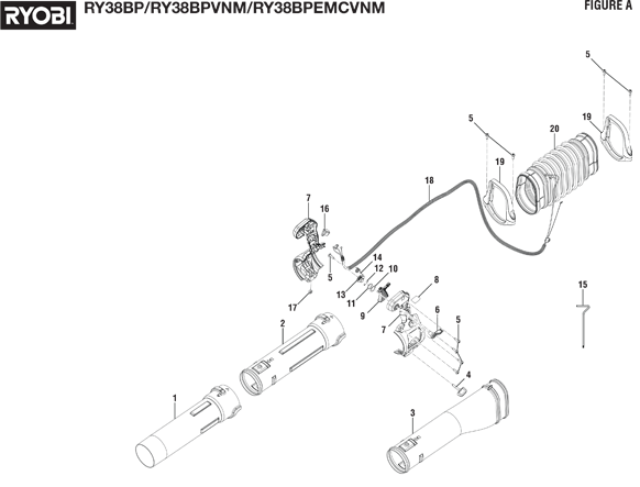 Ryobi RY38BPEMCVNM 38cc Backpack Blower Partswarehouse