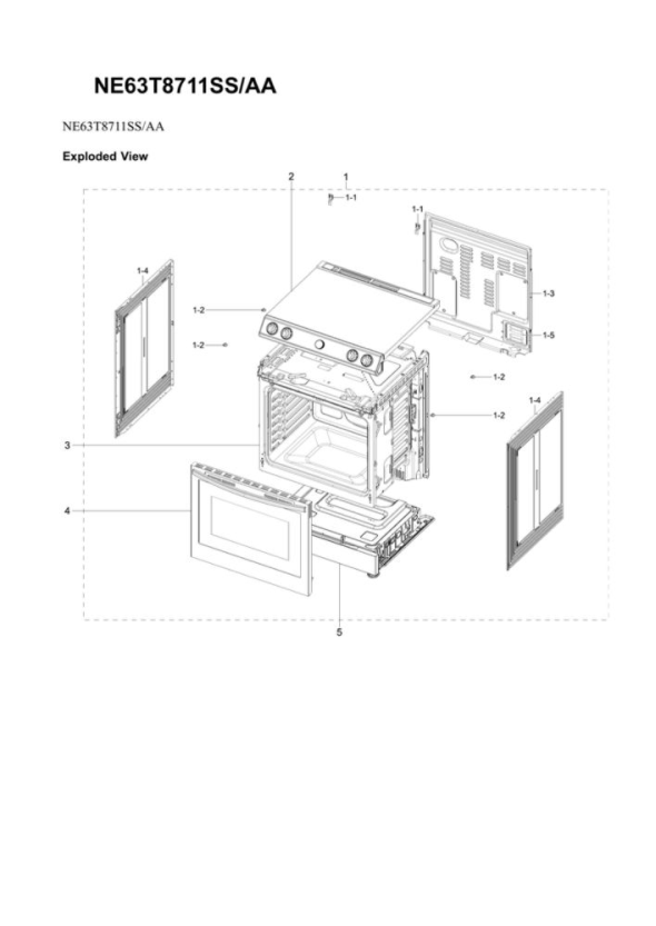 Samsung NE63T8711SS AA 00 SLIDE IN Electric Range Partswarehouse