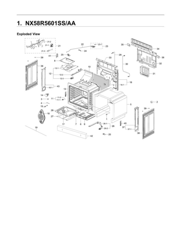 Samsung NX58R5601SS AA 00 Gas Range Partswarehouse