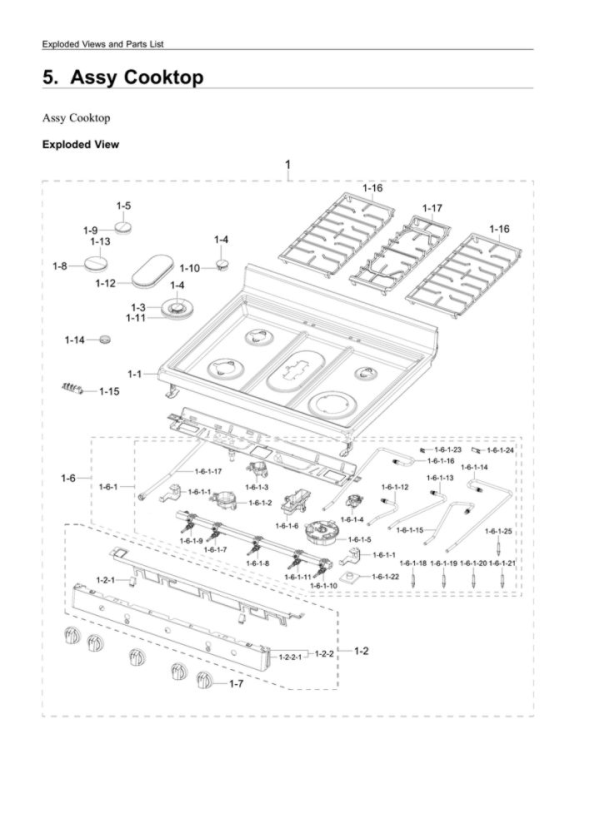 Samsung Nx A Sb Aa Gas Range Partswarehouse