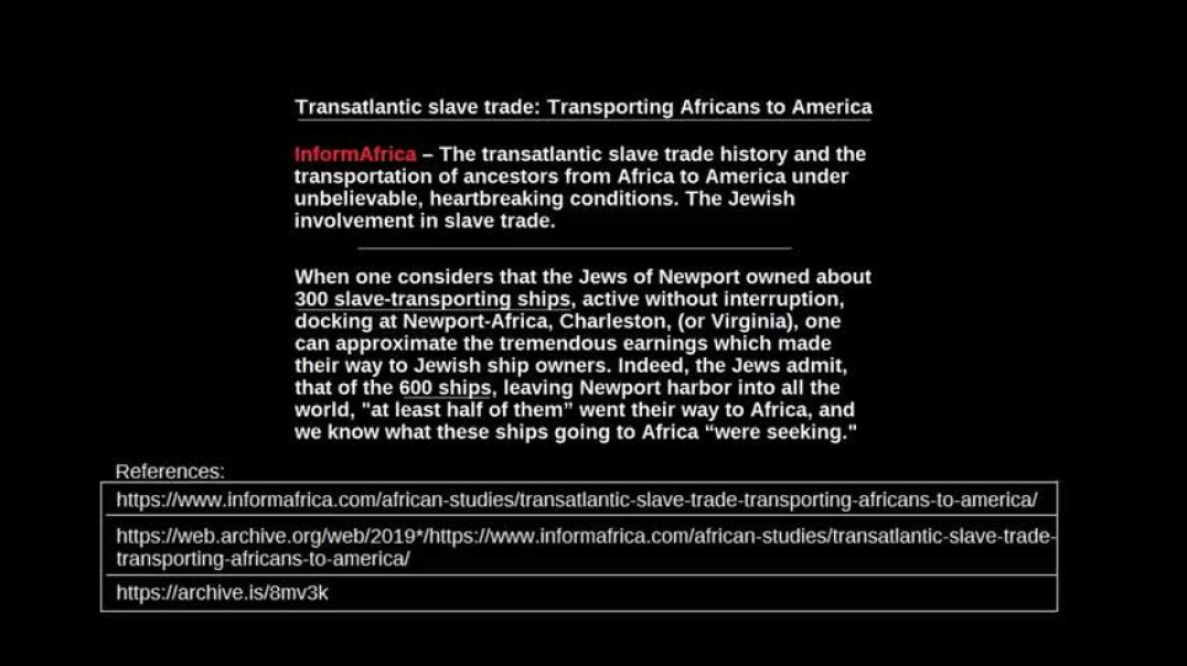 The Jewish Domination of the Slave Trade