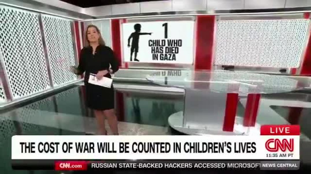 ⁣BREAKING 🗞 CNN PUT FIGURES OF CHILDREN ON ITS STUDIO WALLS FOR EACH CHILD KILLED IN GAZA BY ISRAEL