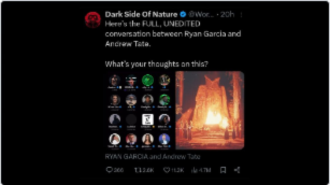 ⁣RYAN GARCIA SAID THAT HE HAS BEEN TO THE BOHEMIAN GROVE 🐦 [TWITTER SPACE WITH ANDREW TATE]