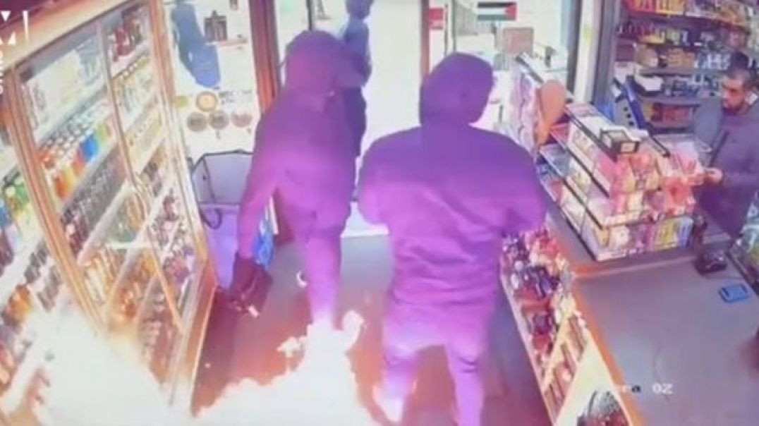 ⁣INSTANT KARMA 🔥 MASKED THUGS SET CORNER SHOP [AND THEN THEMSELVES] ON FIRE!