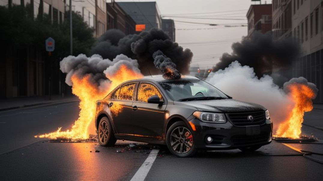 ⁣Exploding black cars abandoned on our public sidewalks after Hurricane Milton for invader mechanics!