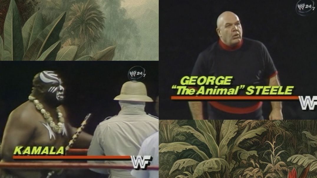 ⁣KAMALA THE UGANDAN GIANT VERSUS GEORGE 'THE ANIMAL' STEELE ♚ [NOVEMBER 24, 1986]