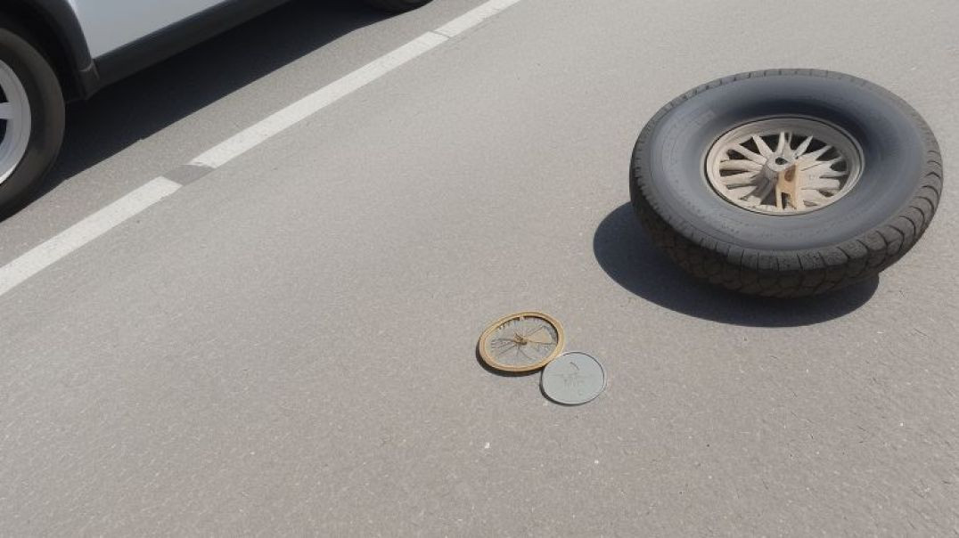 ⁣Criminal nigger Drives On Flat Tire From Residental Lot