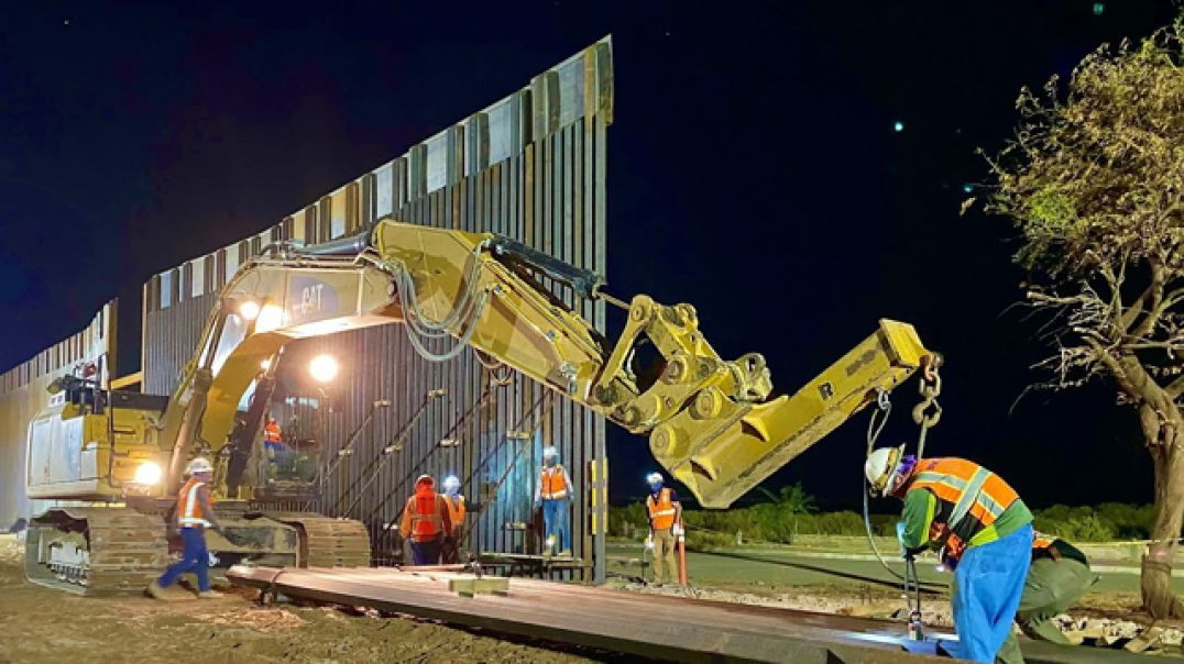 ⁣NIGHT CONSTRUCTION BORDER BARRIER 🚧 INFRASTRUCTURE PROGRESS CONTINUES