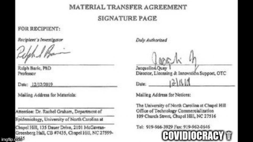 THE MATERIAL TRANSFER AGREEMENT ☤ BETWEEN MODERNA, PFIZER AND THE US GOVERNMENT