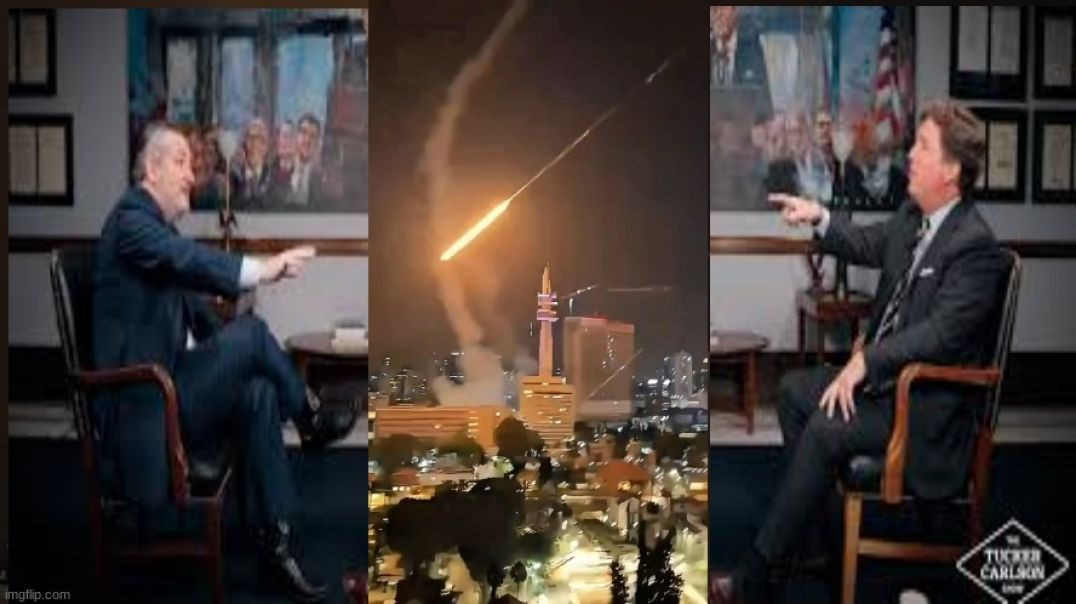 ⁣IRANIAN HYPERSONIC MISSILE 🚀 STRIKES TEL AVIV, ISRAEL [CLIP OF THE TUCKER CARLSON TED CRUZ KAYFABE]