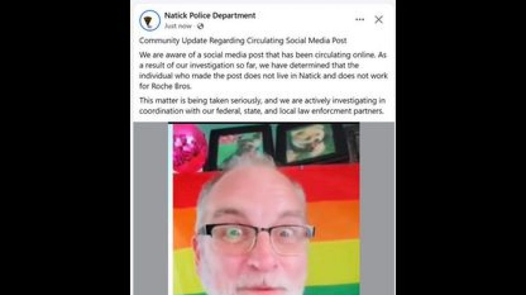 ⁣NATICK POLICE DEPARTMENT DISAVOWS ⚧ TRANSAPOCALYPSE ENJOYER CHRISTOPHER JOHN HOHN