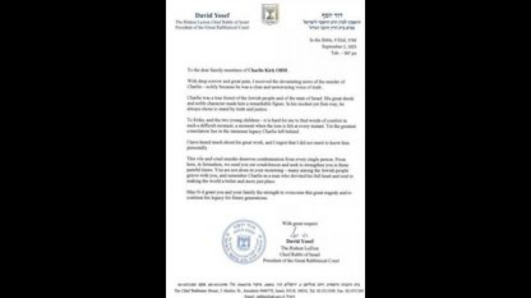 ⁣DID A RABBI SEND A LETTER TO CHARLIE KIRK ABOUT HIS DEATH EIGHT DAYS BEFORE IT OCCURRED⁉️