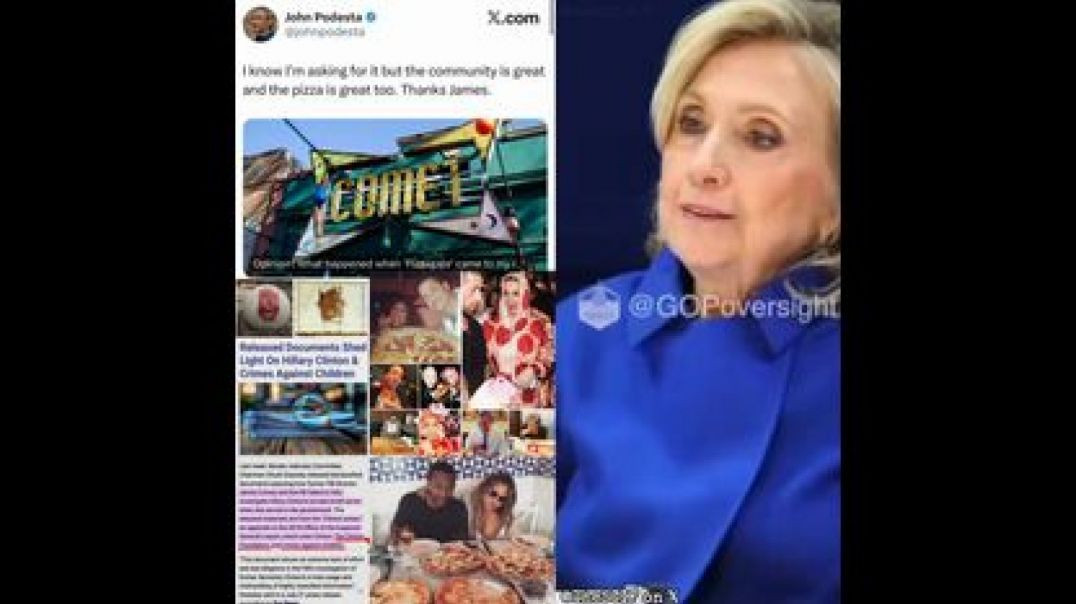 ⁣HILLARY DIANE RODHAM CLINTON 🍕 AND THE ENTIRE DC ELITE GLOBAL CHILD TRAFFICKING RING IS PIZZAGATE
