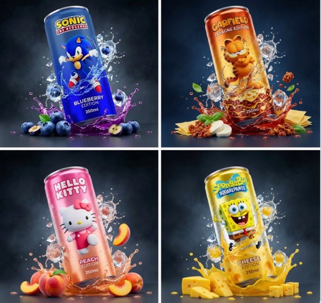 3D Animated Character Aluminum Can Mockup Design