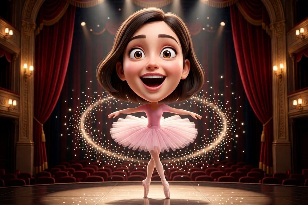 3D Caricature Dancer with Face Lock