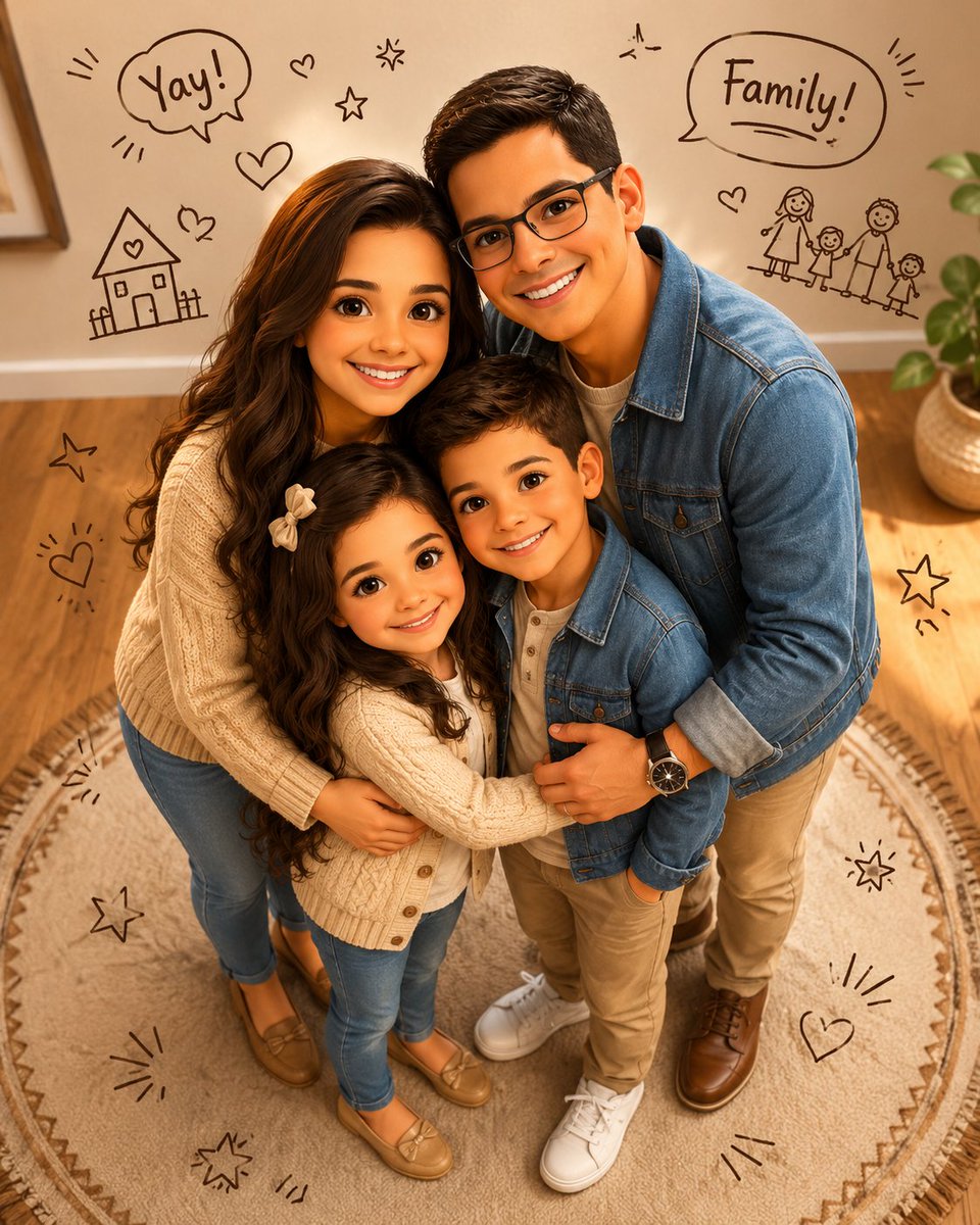 AI Prompt for 3D Animated Family Portrait Creation