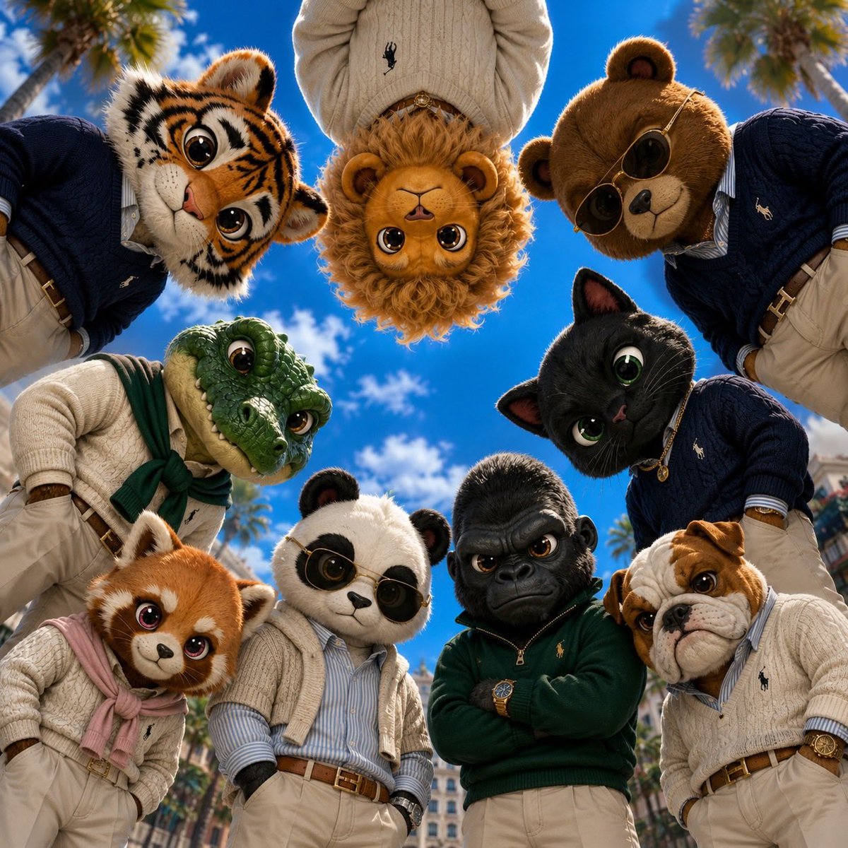 AI Prompt for 3D Anthropomorphic Animal Renders in Old Money Fashion