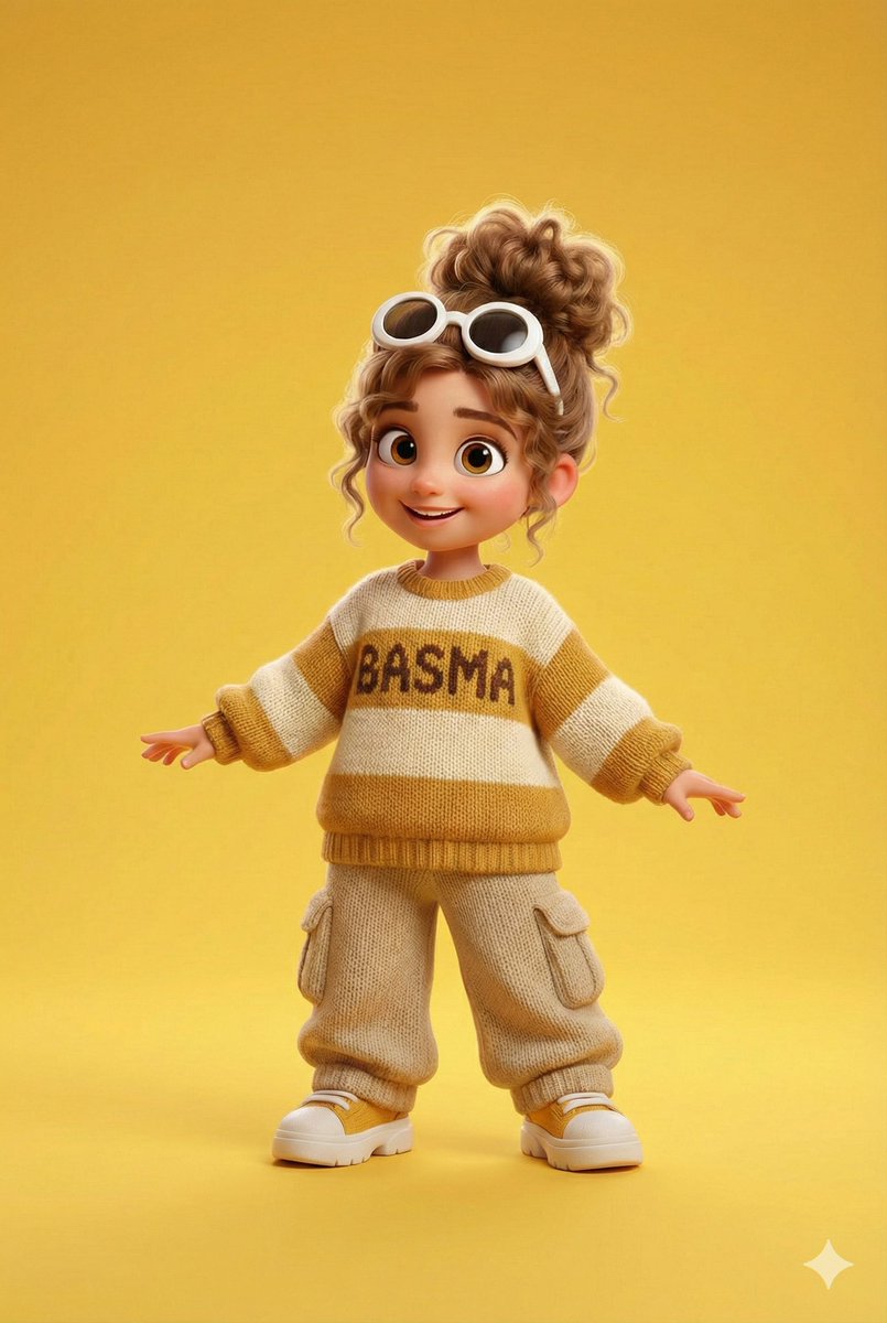 AI Prompt for 3D Cartoon Character with Knitted Sweater
