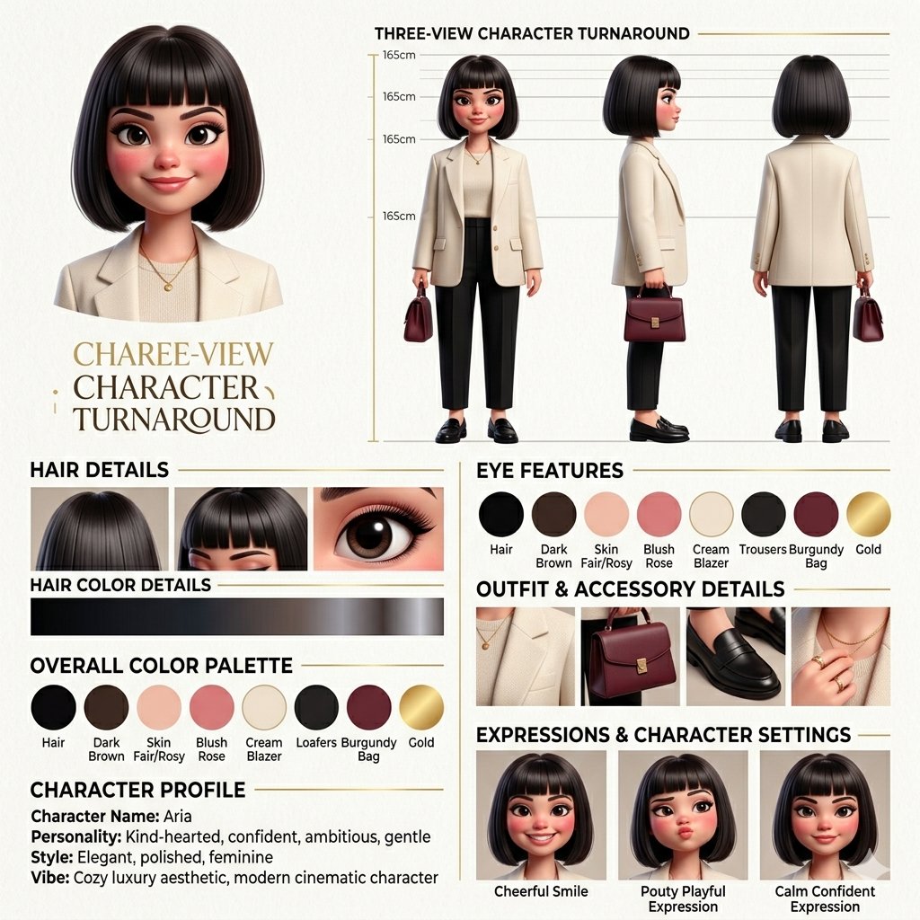 AI Prompt for 3D Character Design Infographic