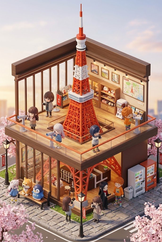 AI Prompt for 3D Chibi Miniature Landmark Scenes