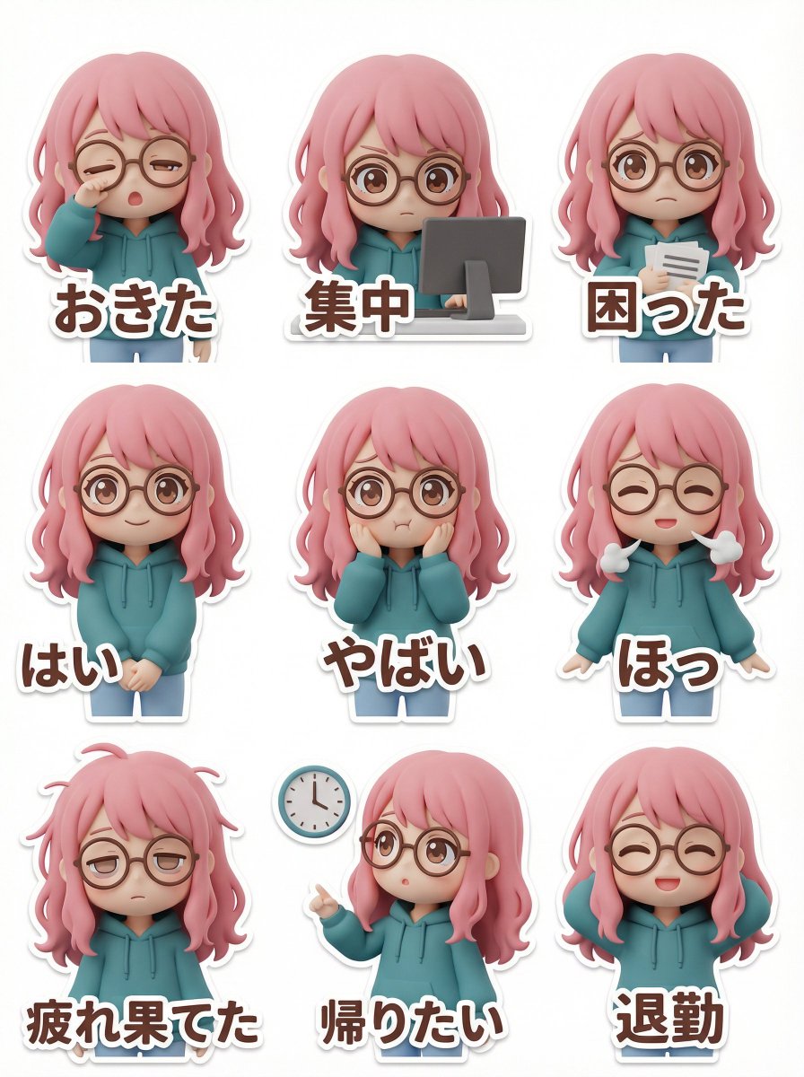 AI Prompt for 3D Clay Style LINE Sticker Character Design