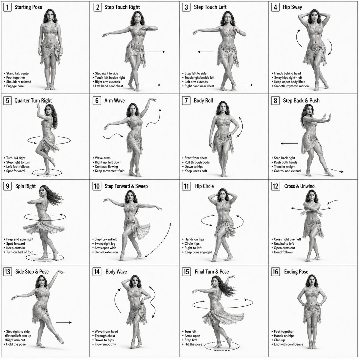 AI Prompt for 3D Dance Choreography Infographic Graphic