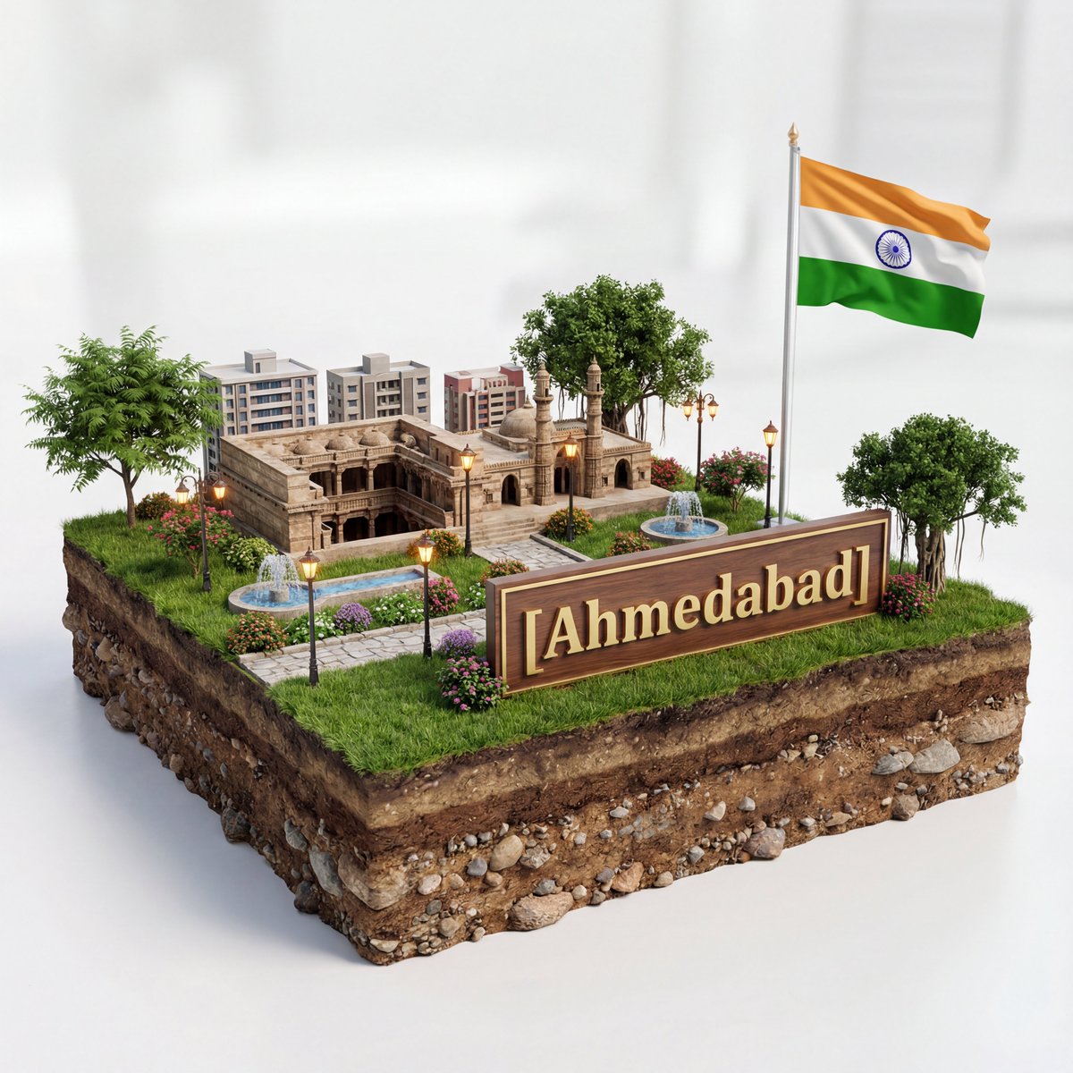 AI Prompt for 3D Diorama Landmark Scene with Hyper-Realistic Details