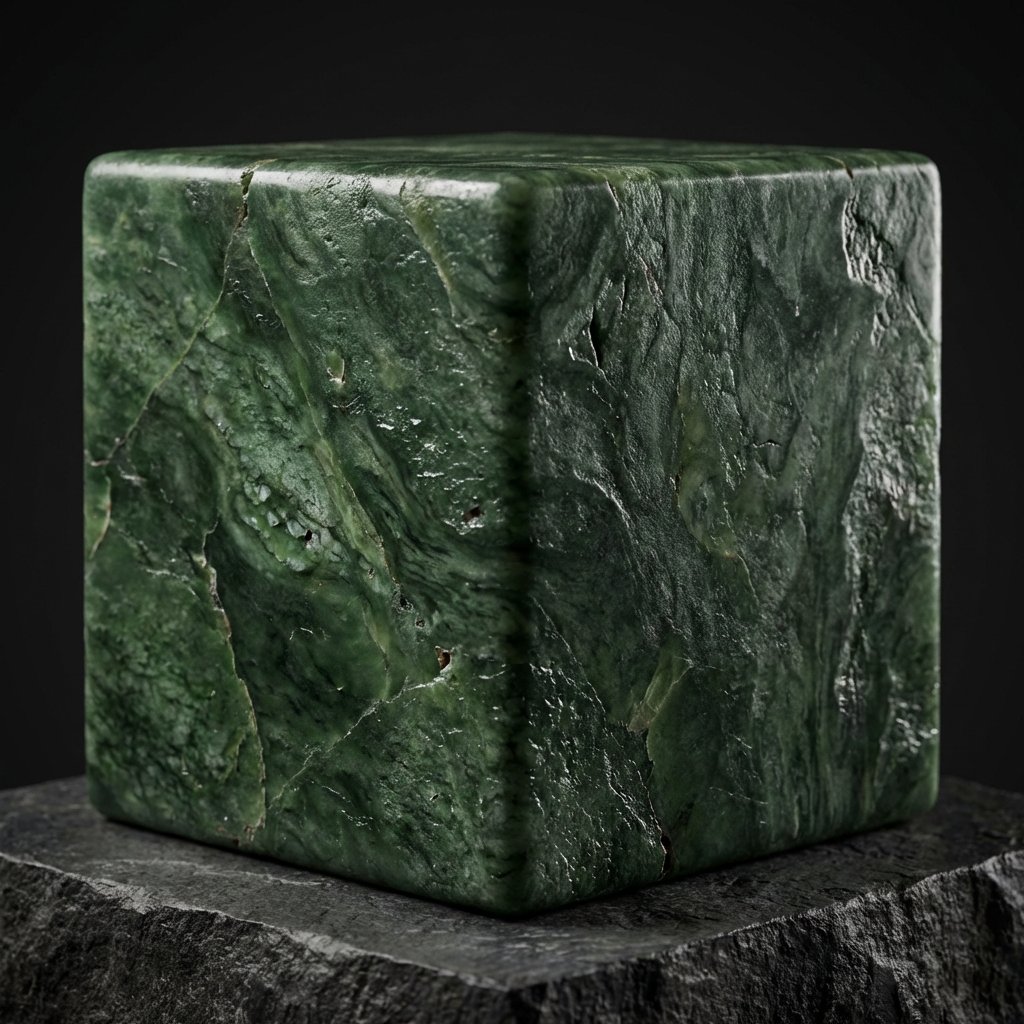 AI Prompt for 3D Jade Stone Cube Texture with Bump Mapping