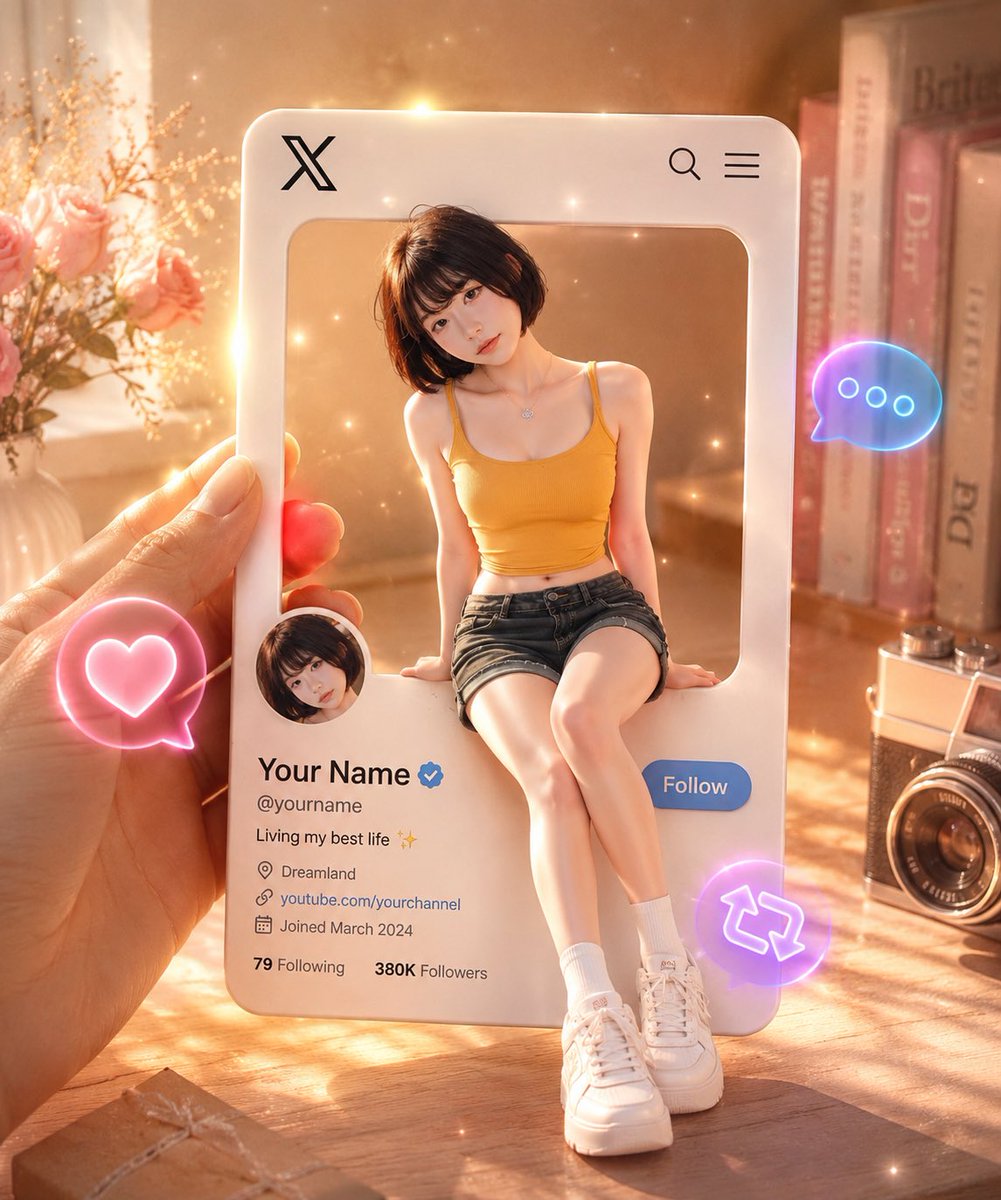 AI Prompt for 3D Social Media Profile Cards with Soft Pastel Aesthetic