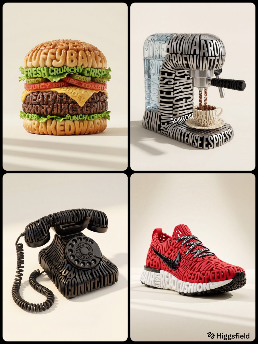 AI Prompt for 3D Typography Product Concept: High-End Commercial Photography