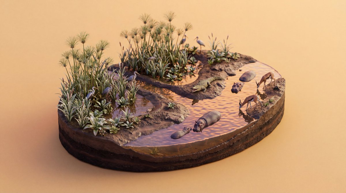AI Prompt for 4K Wildlife Habitats: Customizable Isometric Dioramas