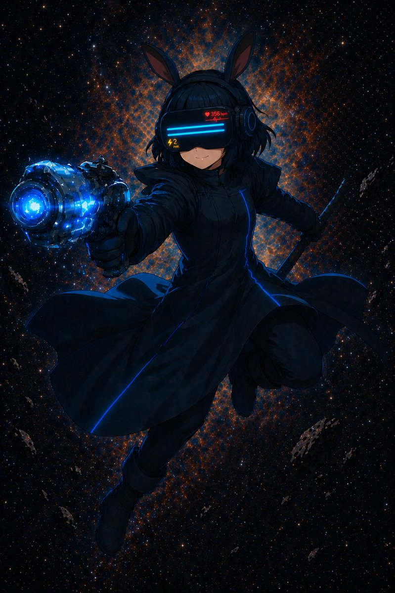 AI Prompt for Anime-Style Cyberpunk Sci-Fi Female Character Poster