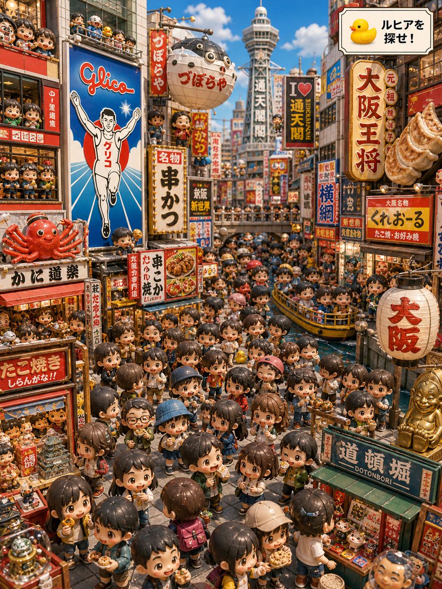 AI Prompt for Chibi Osaka Diorama with Rubber Duck