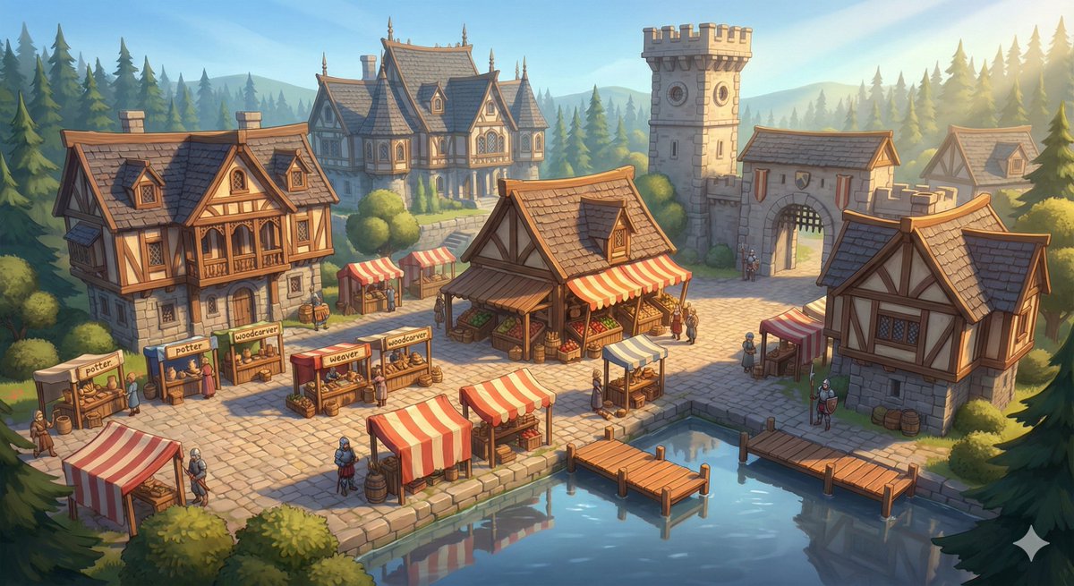 AI Prompt for Cinematic Medieval Fantasy Village