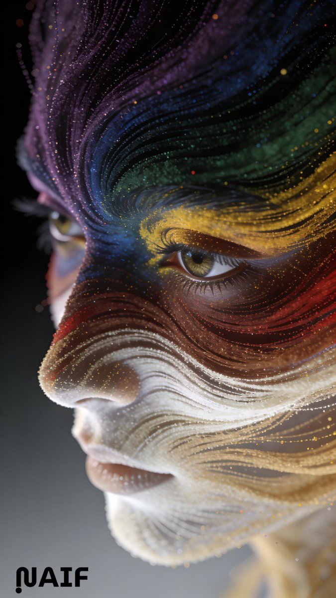 AI Prompt for Colorful Abstract CGI Portrait with Fibonacci Pattern