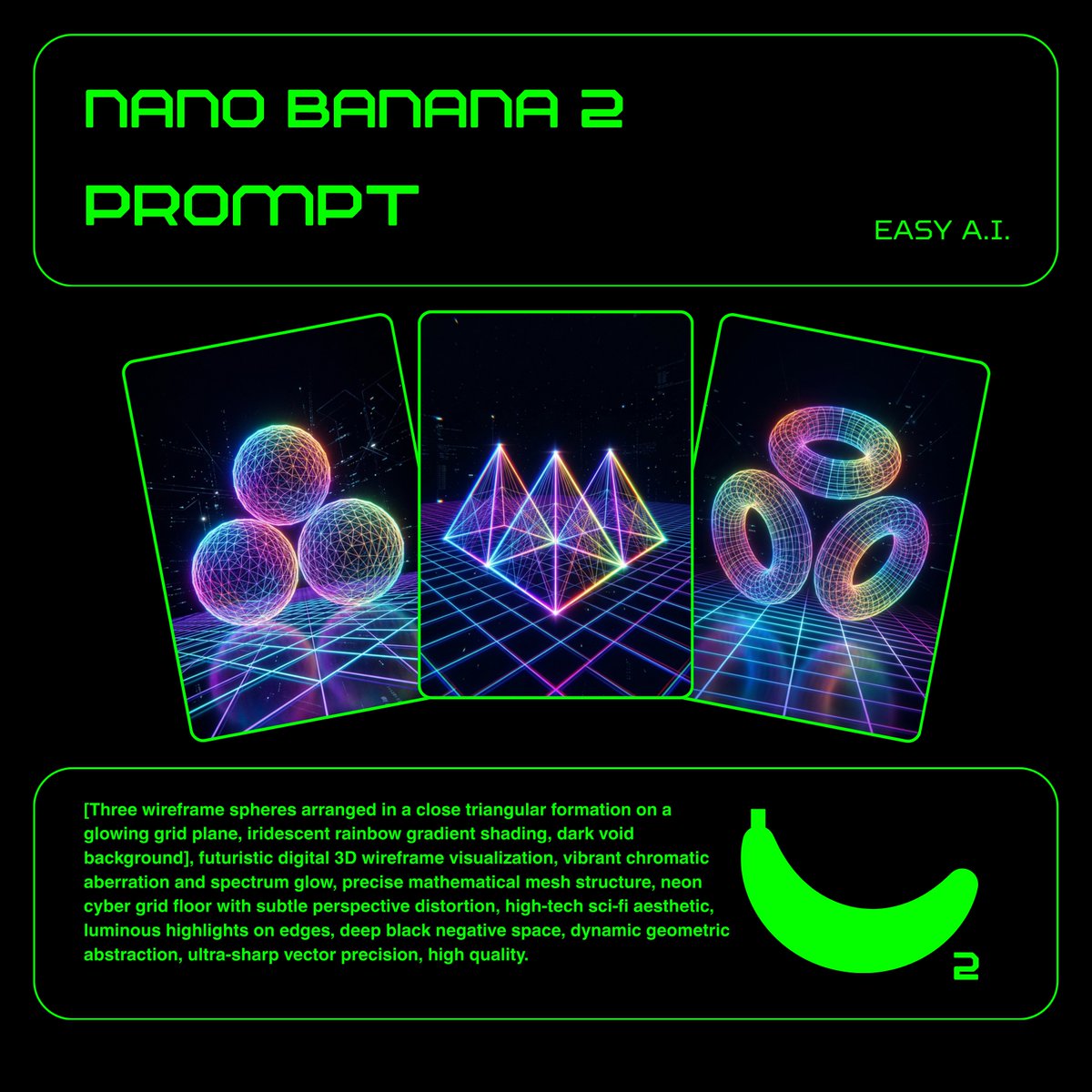 AI Prompt for Creative 3D Neon Wireframes