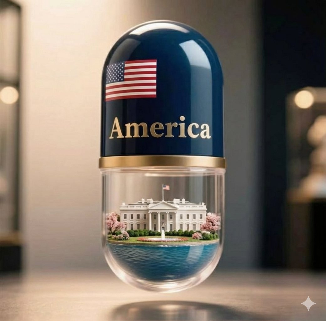 AI Prompt for Custom 3D Pharmaceutical Products with White House Miniature