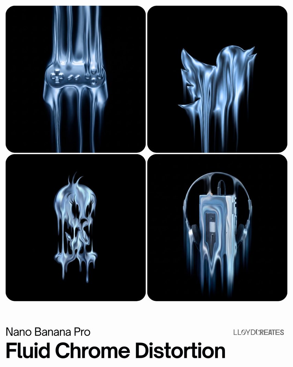 AI Prompt for Cyberpunk 3D Product Visualization with Fluid Chrome Effect