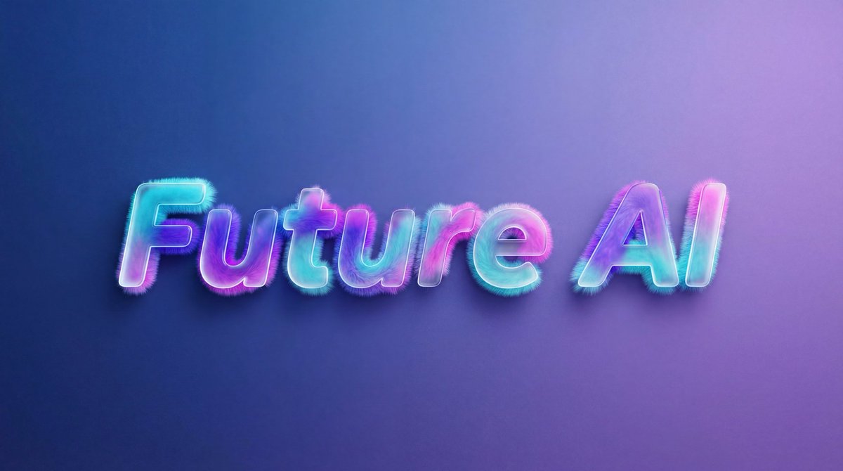 AI Prompt for Cyberpunk Typography Art with Glass and Fluffy Textures