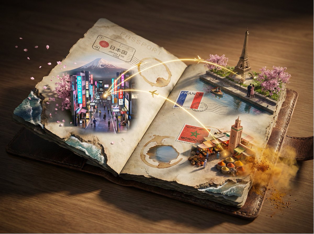 AI Prompt for Epic 3D Passport Adventure Scene Generation