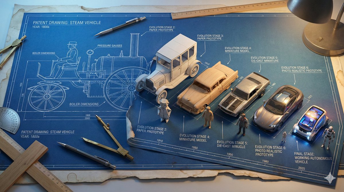 AI Prompt for Evolutionary Design Blueprint with 3D Rendering