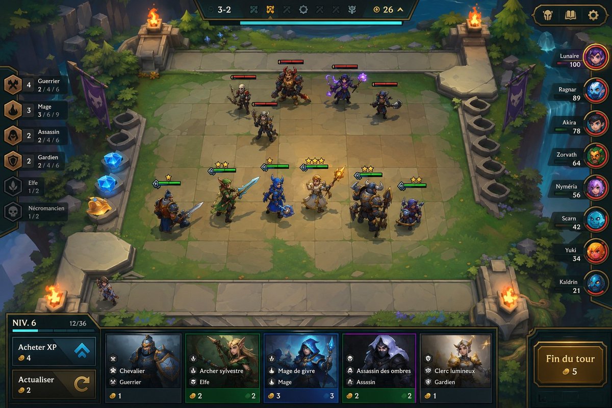 AI Prompt for Fantasy Auto-Battler Gameplay UI Design