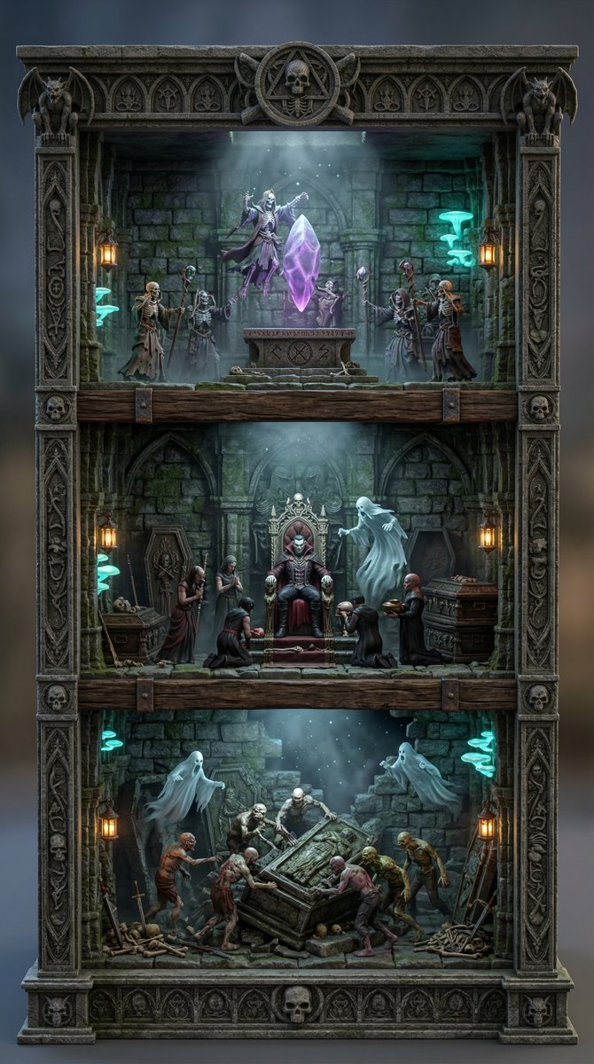 AI Prompt for Fantasy RPG Miniature Diorama - Undead Dungeon