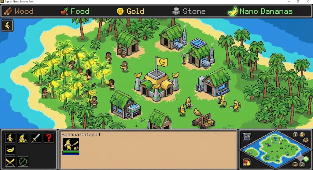 AI Prompt for Game Art: 'Age of Nano Banana Pro' 3D Screenshot