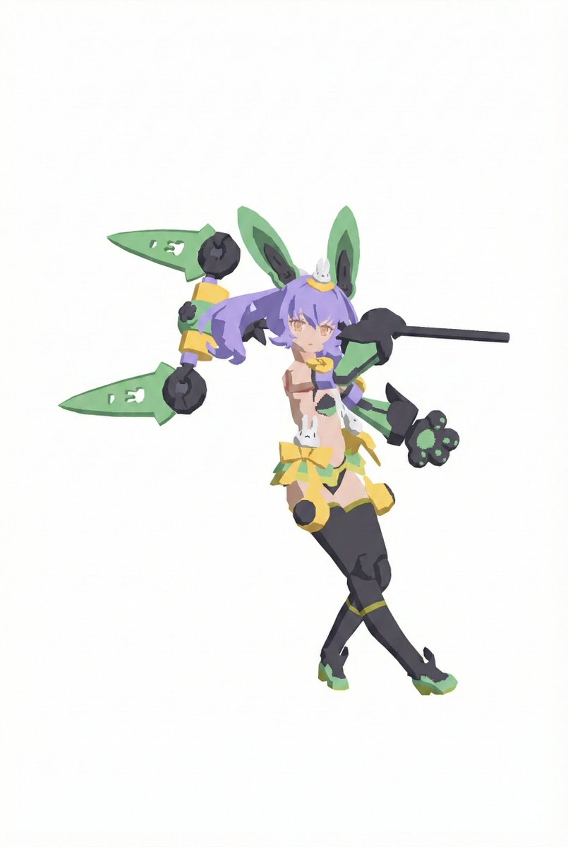 AI Prompt for Generating Low-Poly 3D Character Models with Megami Device Style