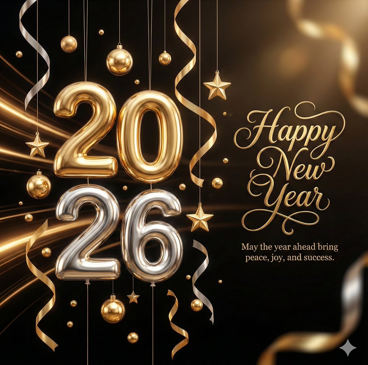 AI Prompt for Generating Luxury 3D Metallic New Year Wishes Artwork