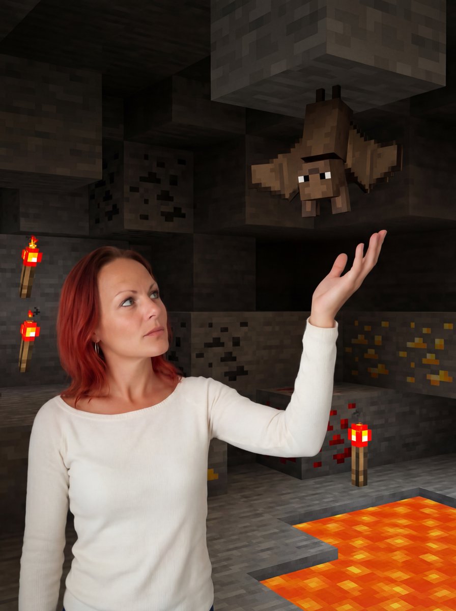 AI Prompt for Glowing Minecraft Cave Background